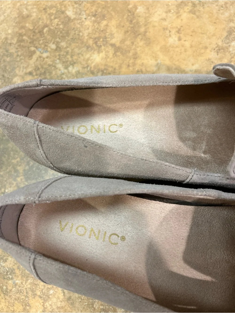 Vionic Kensley Taupe Suede Slip-On Loafers